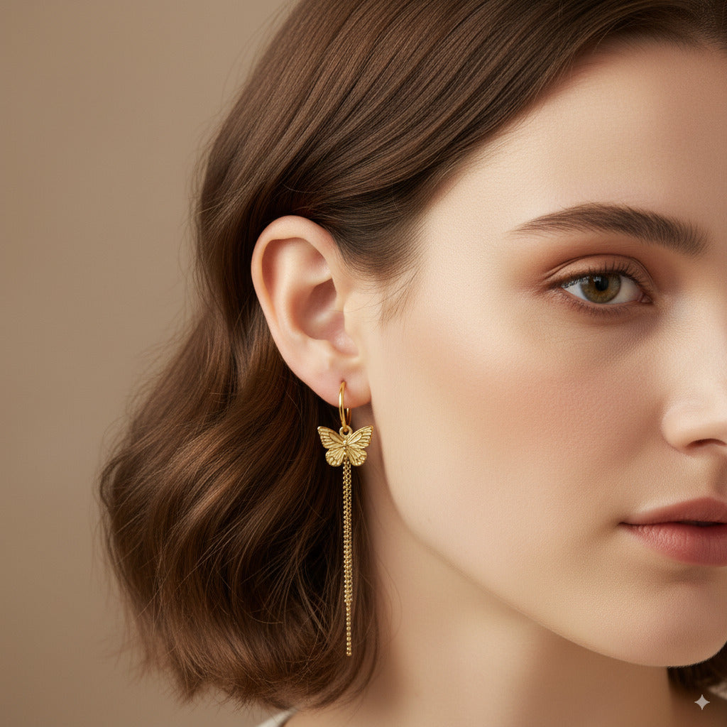 Butterfly Tassel Dangle Earrings 