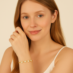 Load image into Gallery viewer, Cascading Hearts Gold Vermeil Bracelet - PEACORA
