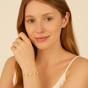 Cascading Hearts Gold Vermeil Bracelet - PEACORA