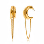 Load image into Gallery viewer, Chain Drop Hoop Earrings 
