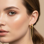 Load image into Gallery viewer, Chain Drop Hoop Earrings 
