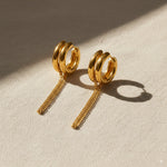 Load image into Gallery viewer, Chain Drop Hoop Earrings 
