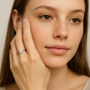 Classic Floating Solitaire Split Band Ring - PEACORA