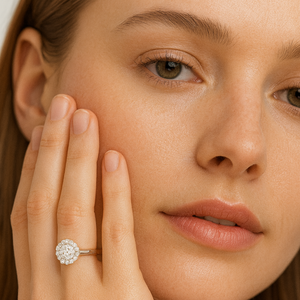 Elegant Halo Cluster Ring - PEACORA