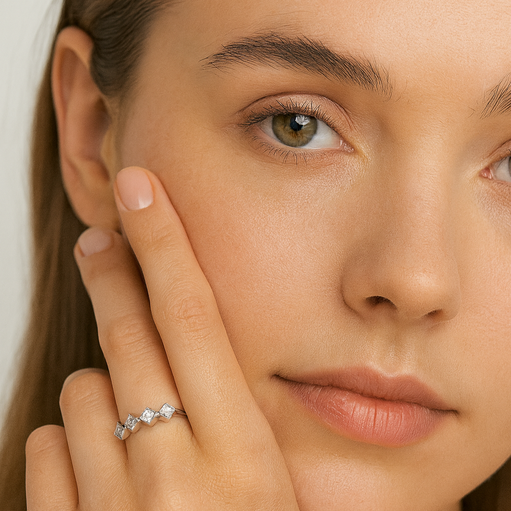 Zigzag Princess-Cut Ring