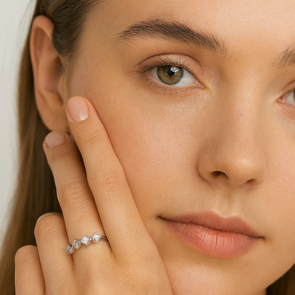Zigzag Princess-Cut Ring
