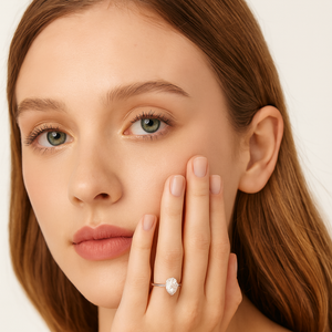 Pear-Shaped Halo Engagement Ring - PEACORA