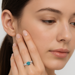 Load image into Gallery viewer, Infinity Aquamarine Crystal Accent Ring
