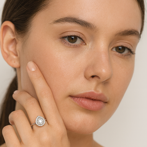 Victorian Halo Moissanite Ring - PEACORA