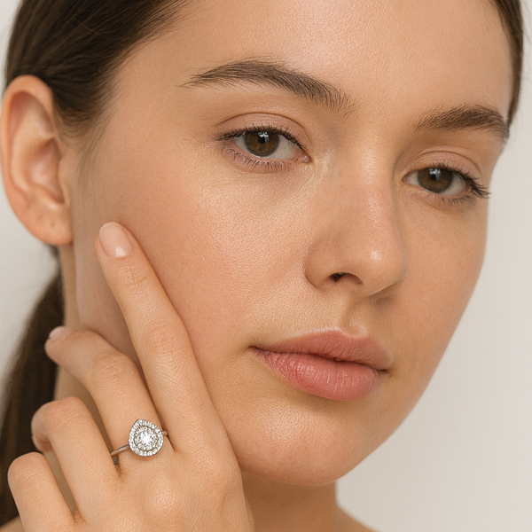 Victorian Halo Moissanite Ring