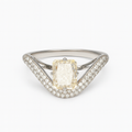 Pale Yellow Crystal Chevron Ring - PEACORA