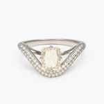 Load image into Gallery viewer, Pale Yellow Crystal Chevron Ring
