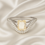 Load image into Gallery viewer, Pale Yellow Crystal Chevron Ring
