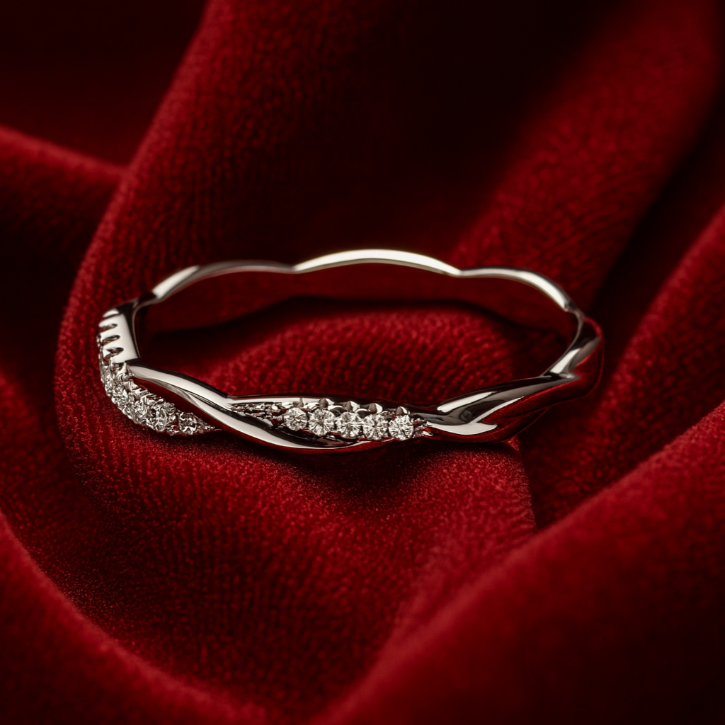 Sculpted Twist Pave Band - PEACORA