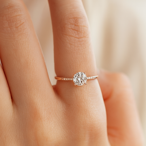 Rose Gold Tone Crystal Ring - PEACORA