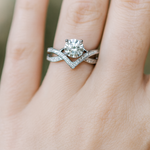 Load image into Gallery viewer, V-Shaped Solitaire Moissanite Ring
