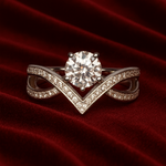 Load image into Gallery viewer, V-Shaped Solitaire Moissanite Ring
