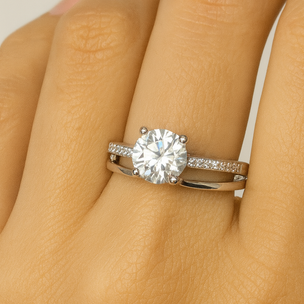 Crossband Engagement Ring