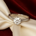 Sterling Silver Classic Solitaire Moissanite Ring - PEACORA