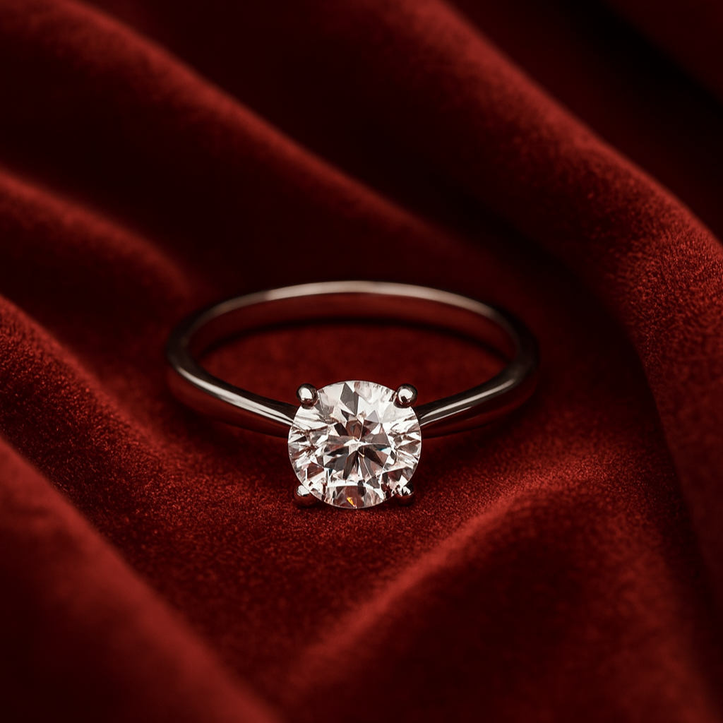 Classic Round Solitaire Ring - PEACORA