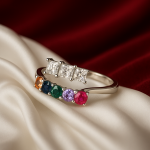 Rainbow Open Band Gemstone Ring - PEACORA