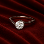Load image into Gallery viewer, Cradled Solitaire Round Moissanite Ring
