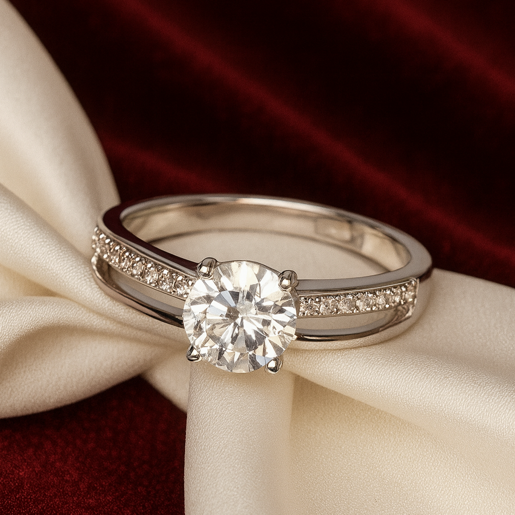 Crossband Engagement Ring - PEACORA