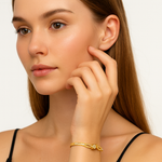 Load image into Gallery viewer, Radiant Twist Bangle 14K Gold Plating Stainless Steel - PEACORA
