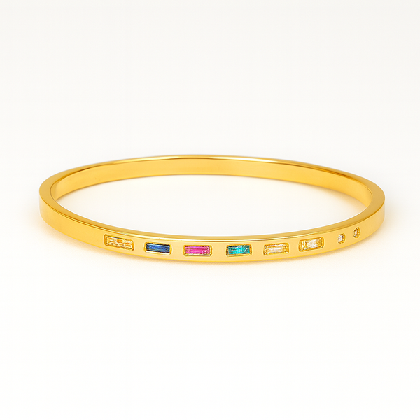 Radiant Gold Plated Stainless Steel Bangle - PEACORA
