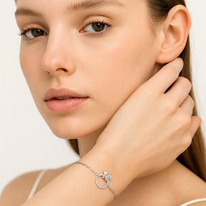 Crystal Butterfly Sterling Silver S925 Bracelet - PEACORA