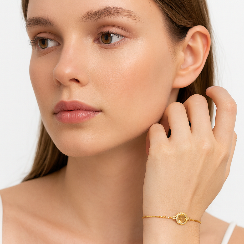 Starburst Circle Bracelet – Stainless Steel 14K Gold Plated - PEACORA