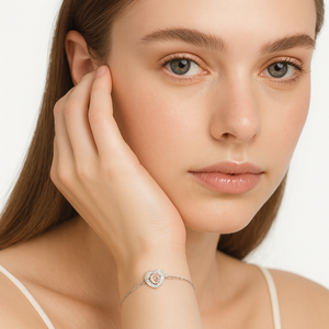 Peach Heart Sterling Silver Bracelet - PEACORA