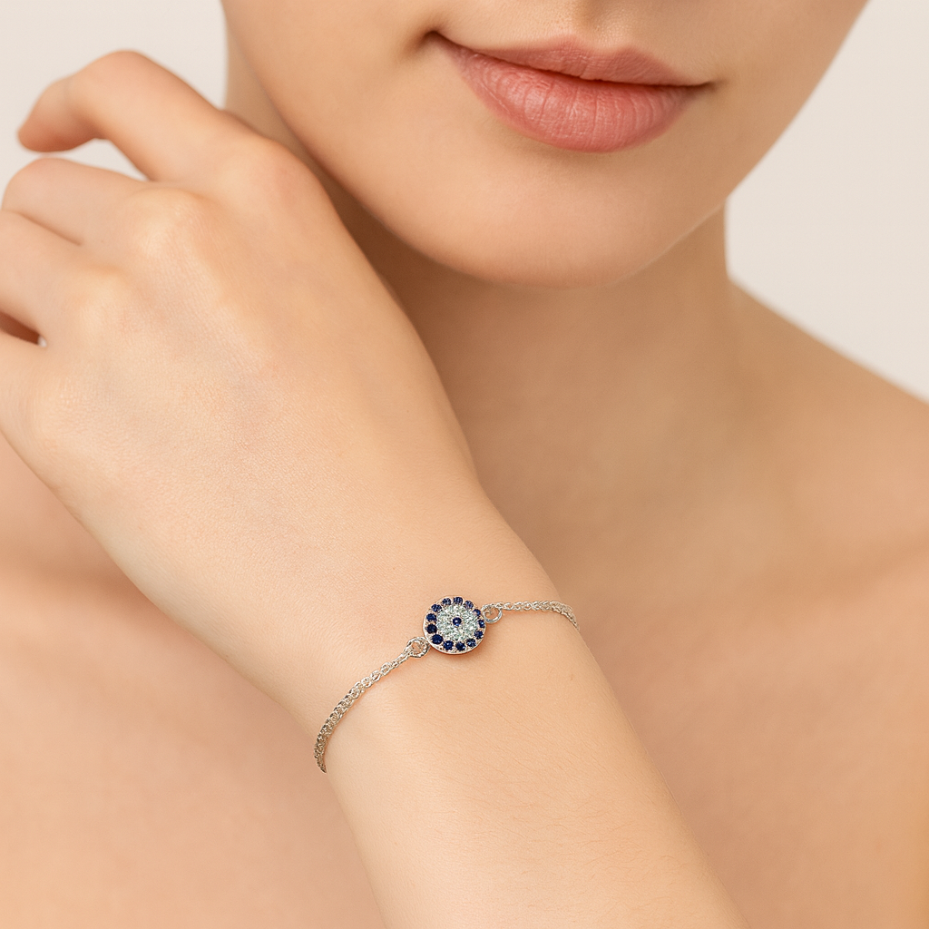 Evil Eye Sterling Silver S925 Bracelet - PEACORA