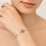 Load image into Gallery viewer, Evil Eye Sterling Silver S925 Bracelet - PEACORA
