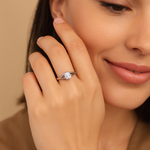 Load image into Gallery viewer, Twisted Halo Moissanite Engagement Ring
