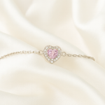 Load image into Gallery viewer, Blush Heart Sterling Silver Bracelet - PEACORA
