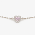 Blush Heart Sterling Silver Bracelet - PEACORA