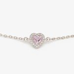 Load image into Gallery viewer, Blush Heart Sterling Silver Bracelet - PEACORA

