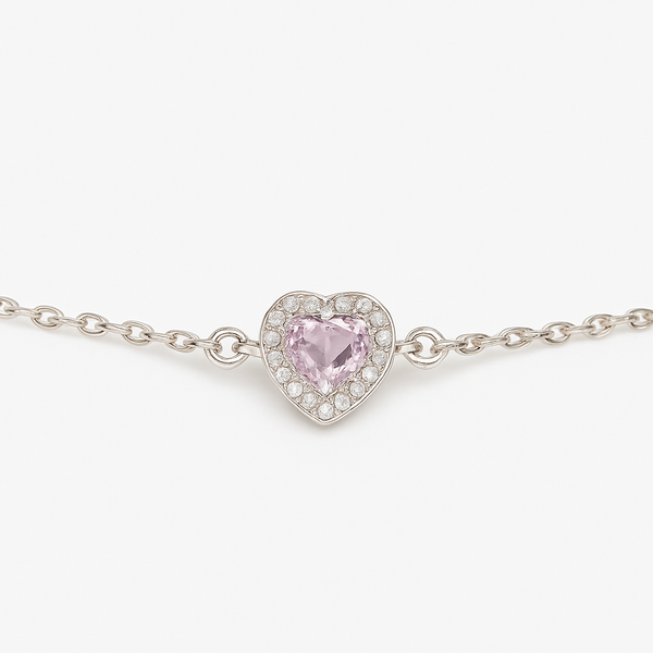 Blush Heart Sterling Silver Bracelet - PEACORA