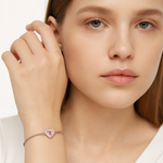 Load image into Gallery viewer, Blush Heart Sterling Silver Bracelet - PEACORA
