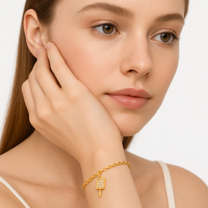 Radiant Ruby Charm Sterling Silver Bracelet Red - PEACORA