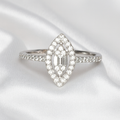 Marquise Double Halo Ring - PEACORA