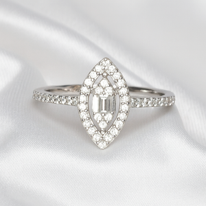 Marquise Double Halo Ring - PEACORA