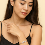Load image into Gallery viewer, Celestial Flow Sparkling Wave Design Bangle - PEACORA
