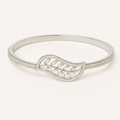 Elegant Leaf Sparkle Bangle - PEACORA
