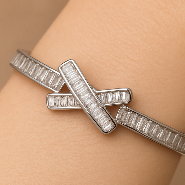 Radiant Cross Elegance Bangle - PEACORA