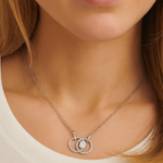 Load image into Gallery viewer, Silver Double Circle Pendant Necklace
