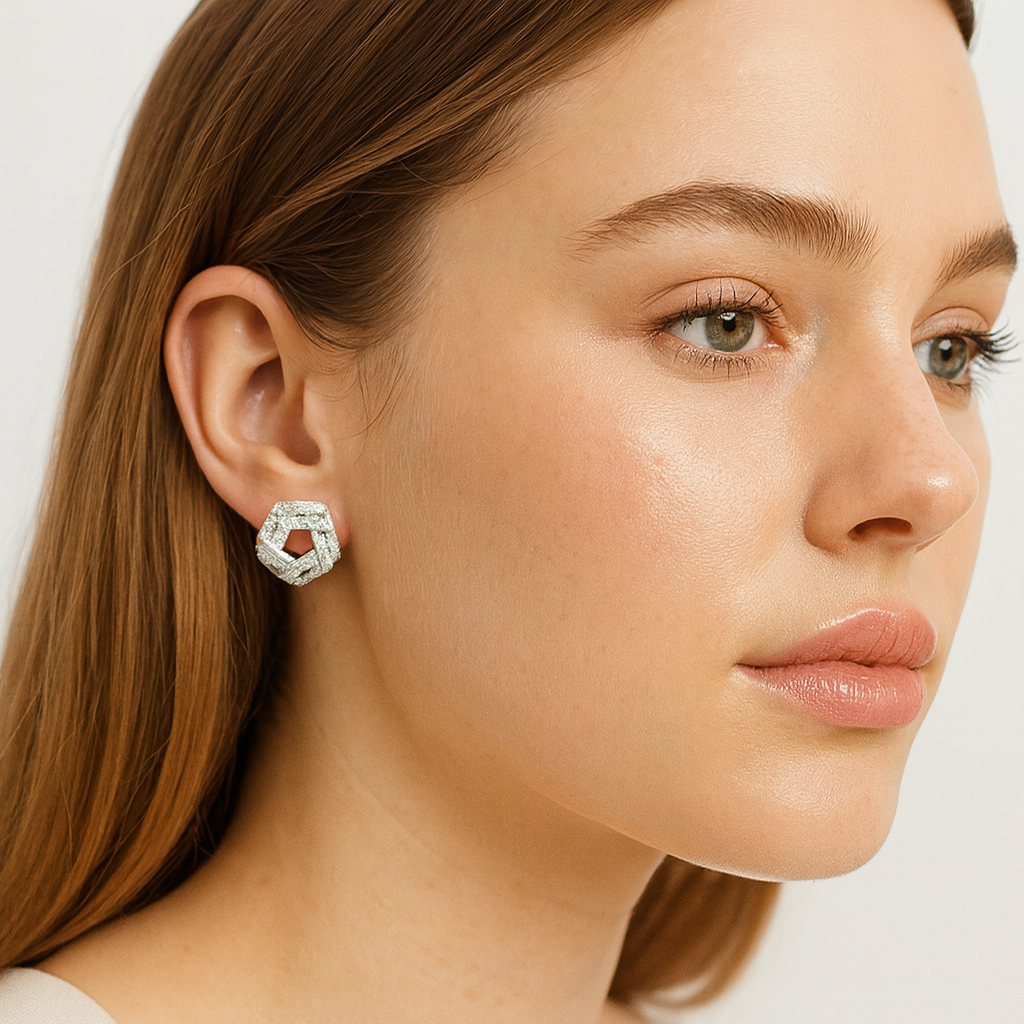 Twisted Knot Diamond Earrings - PEACORA