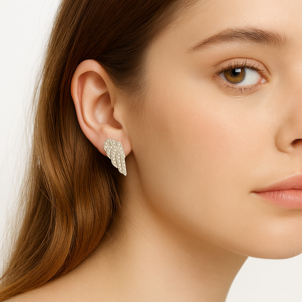 Angelic Diamond Wing Earrings - PEACORA