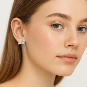 Trillium Diamond Stud Earrings - PEACORA